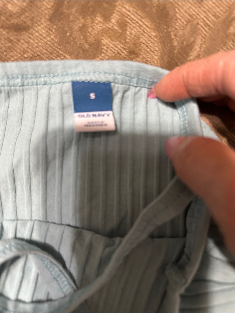 Chocolate Light Blue Ribbed Knit Cami Set - Picture 7 of 7